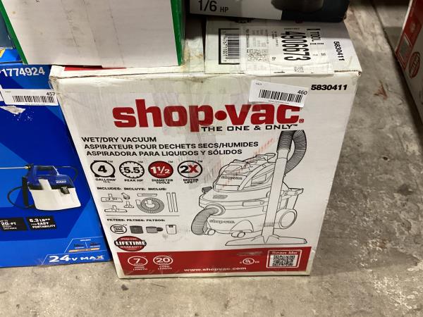 Lot # 460 Shop-Vac 4-Gallons 5.5-HP Corded $116