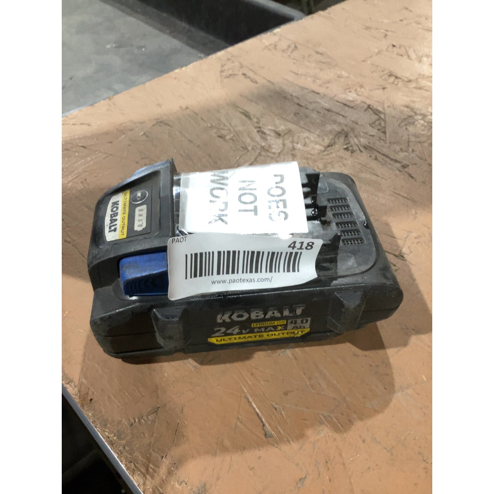 Lot # 418 Kobalt Battery 24V Max Ultimate Output $99