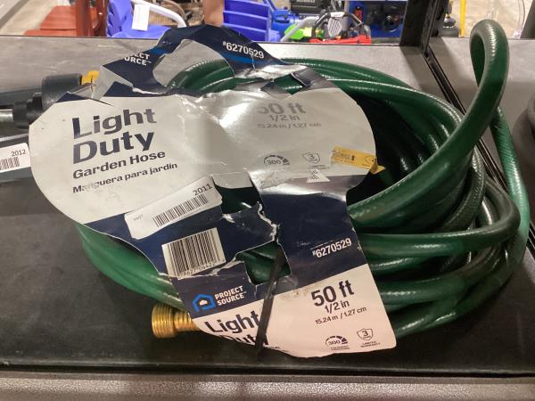 Lot # 2011 Project Source 1/2-in x 50-ft Light -Duty Vinyl Green Hose