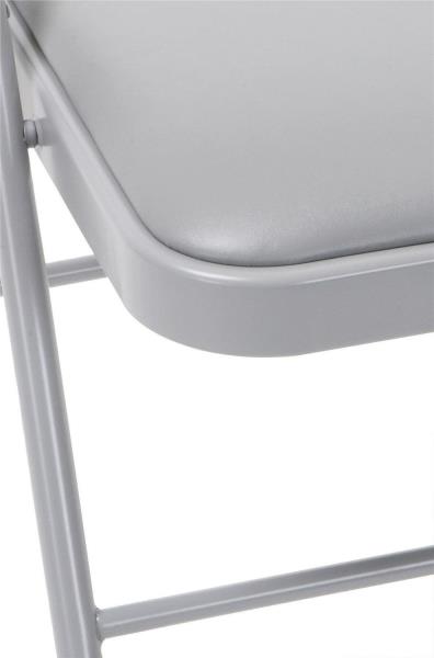 Lot # 2179 Gray Standard Indoor Folding Chair with Padded Seat