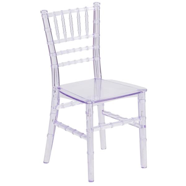 Lot # 2096 Flash Furniture Child’s Transparent Crystal Resin Party and Event Chiavari Chair for Commercial & Residential Use