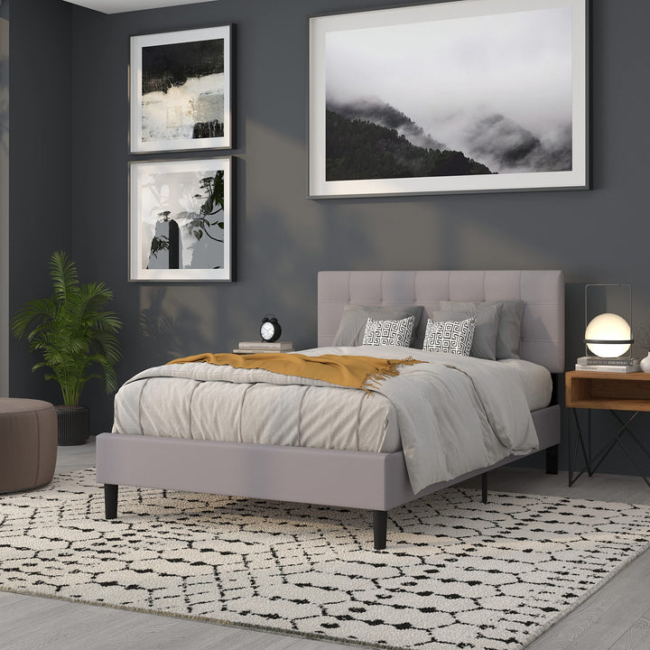Lot # 1881 Flash Furniture Bedford Tufted Upholstered Full Size Headboard in Light Gray Fabric