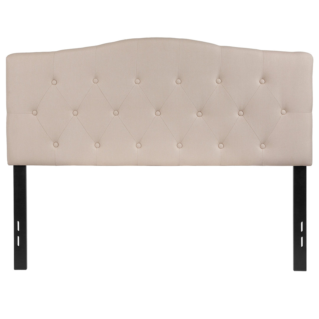 Lot # 1520 Flash Furniture Cambridge Button Tufted and Diamond Stitched Upholstered Full Size Headboard in Beige Fabric
