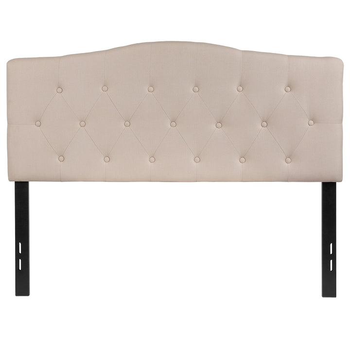 Lot # 1520 Flash Furniture Cambridge Button Tufted and Diamond Stitched Upholstered Full Size Headboard in Beige Fabric