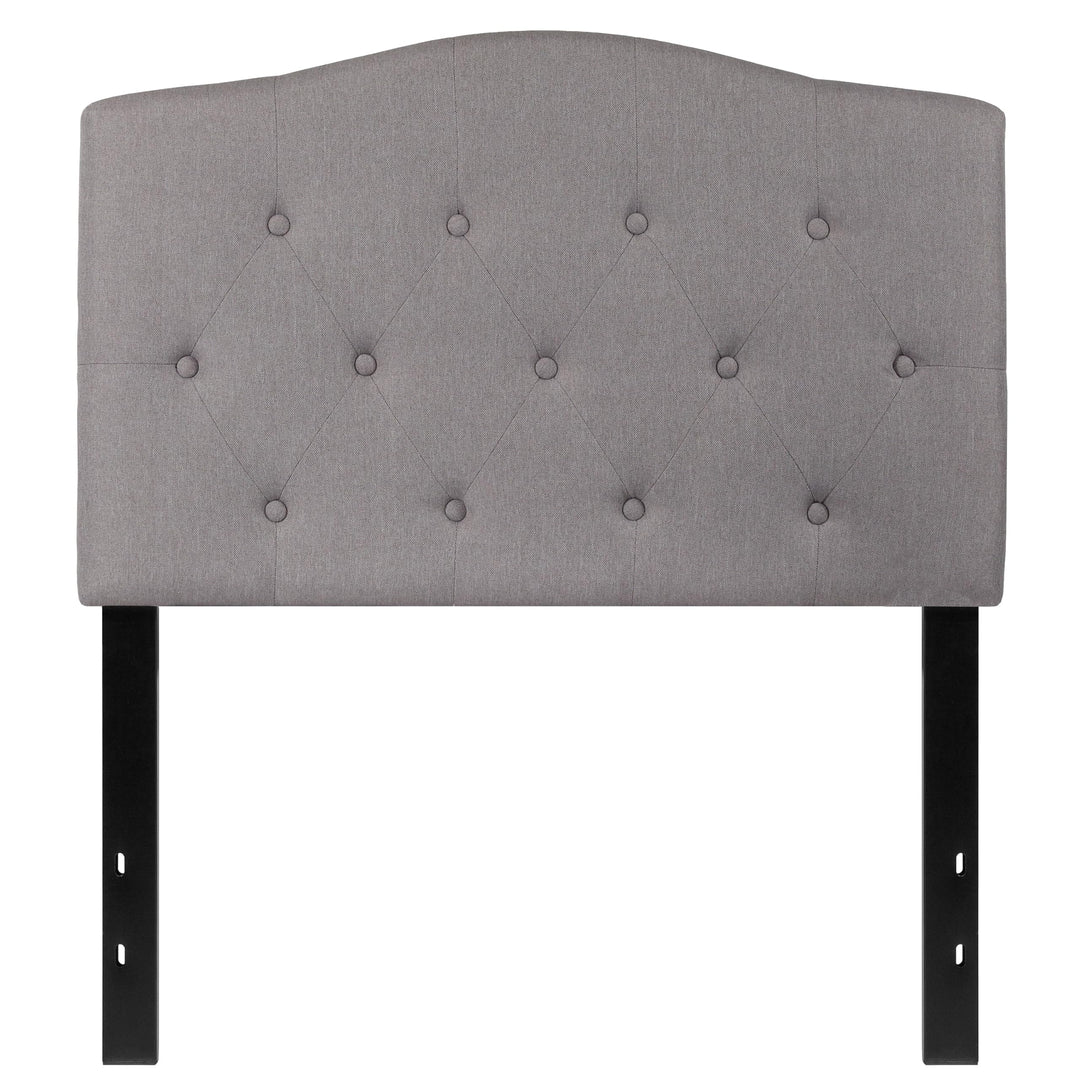Lot # 1553 Flash Furniture Cambridge Tufted Upholstered Twin Size Headboard in Light Gray Fabric