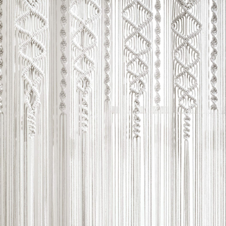 Lot # 1359 Lush Decor Boho Macrame Curtain 40x84 White $27.00