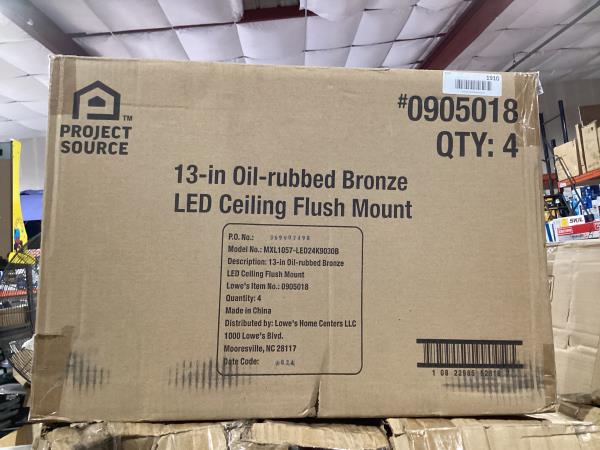 Lot # 1910 Project Source Flush Mount Light 4Pack $100