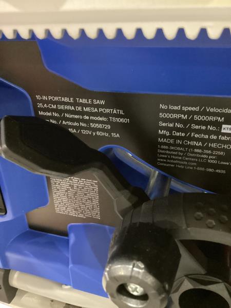 Lot # 2087 Kobalt Volt Portable Jobsite Table Saw $419