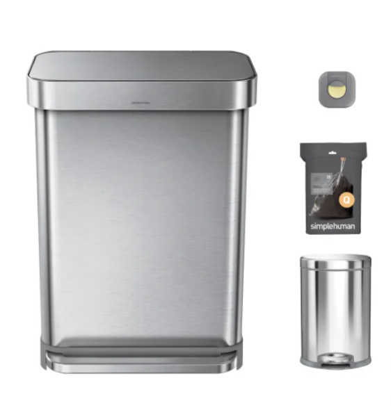 Lot # 2202 simplehuman 55L Rectangular Step Can $160
