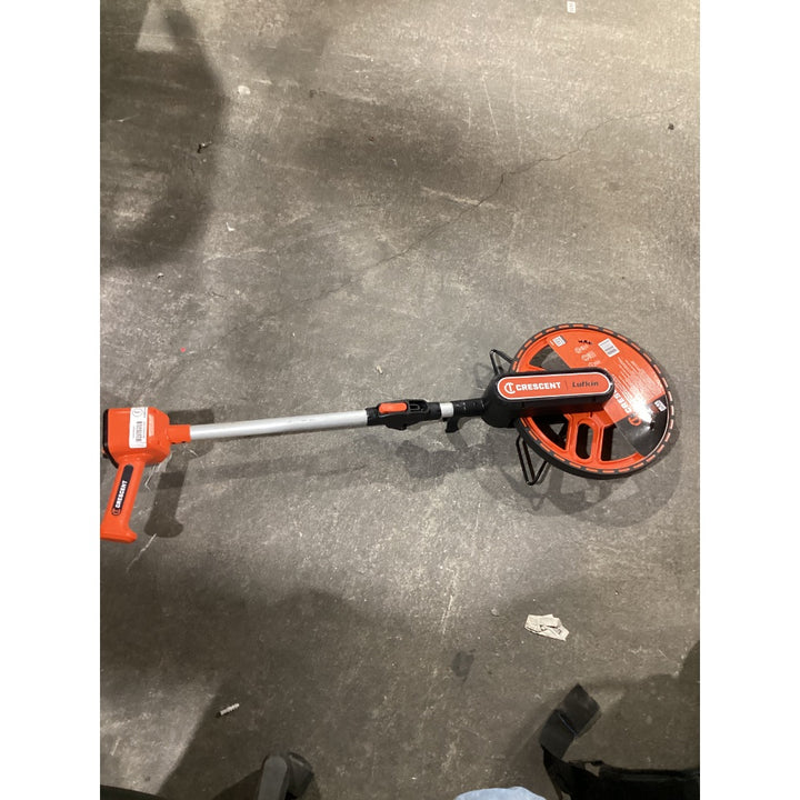 Lot # 1039 Crescent Lufkin 12" Centerline Measuring Wheel - Handle-Mounted Counter, Folding Design, Gear Drive, Lifetime Warranty, Orange/Black