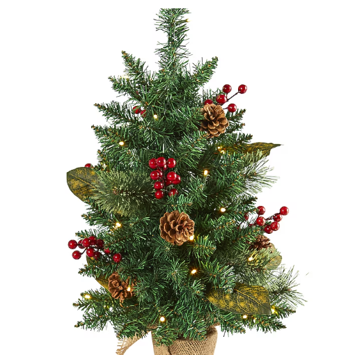 Lot # 1516 2-ft Artificial Christmas Tree with White LED Lights $48