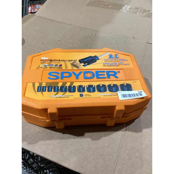 Lot # 158 SPYDER 14pc Carbide Hole Saw Kit Orange $1.50