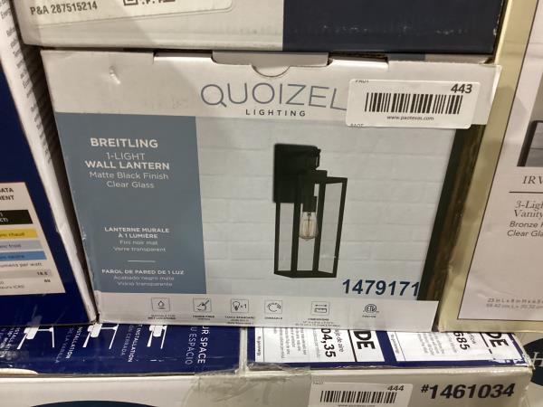 Lot # 443 18" Medium Base E-26 Outdoor Wall Light $80
