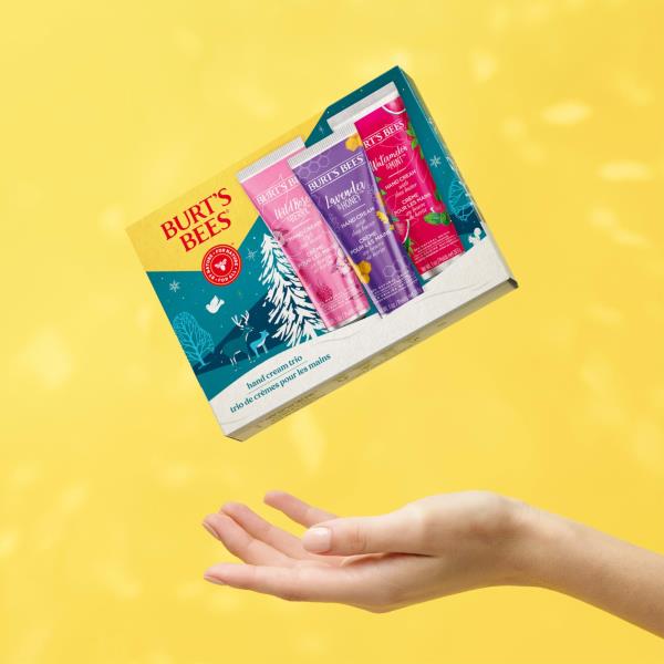Lot # 404 Burt's Bees Christmas Gifts, 3 Body Skincare Stocking Stuffers, Shea Butter Hand Cream Trio Set - Lavender Honey, Watermelon Mint & Wild Rose Berry (3-Pack)
