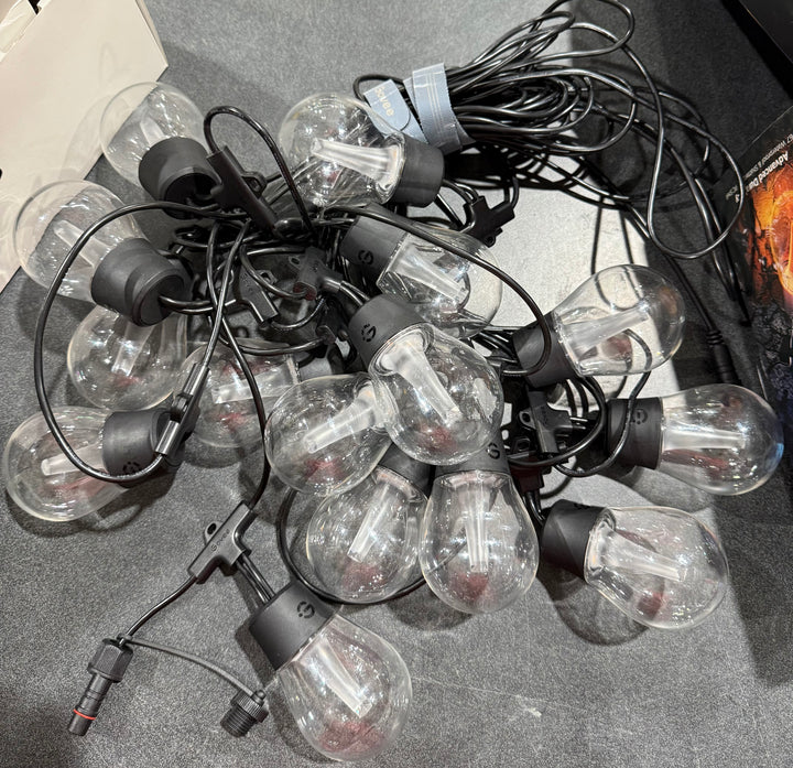 Govee 48-ft Plug-in Clear Indoor/Outdoor String Light with 15 Multicolor -Light LED Globe Bulbs Bluetooth Compatibility Wi-Fi Compatibility (Used)