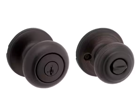Lot # 1130 Kwikset Venetian Bronze Keyed Entry Door Knob $29