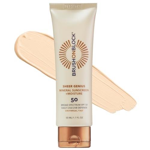 Brush on Block Sheer Genius Universal Tinted Mineral Sunscreen and Moisturizer SPF 50