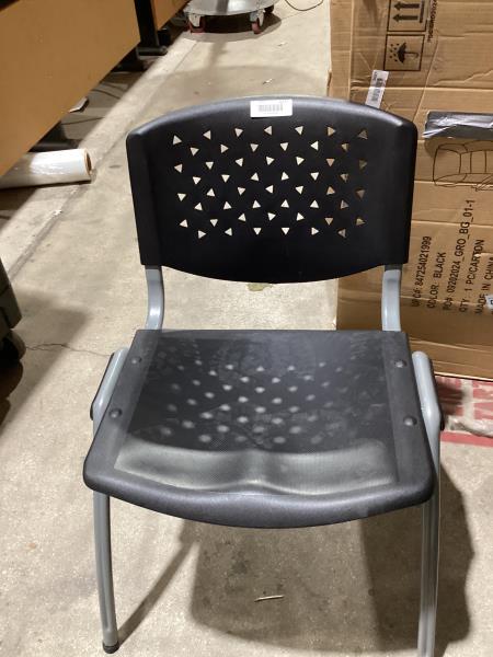 Lot # 2277 Flash Furniture Black Plastic Stack Chair $129