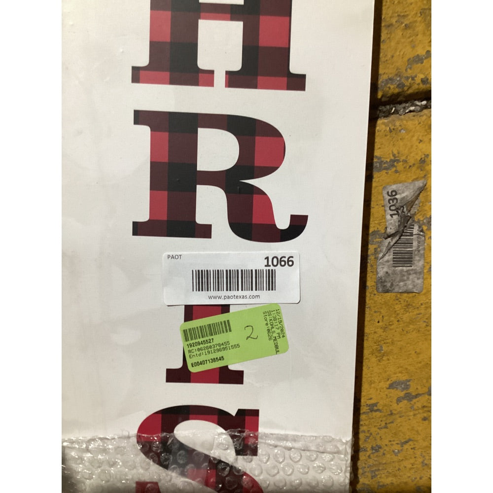 Lot # 1066 PAOT Merry Christmas Vertical Sign - $49