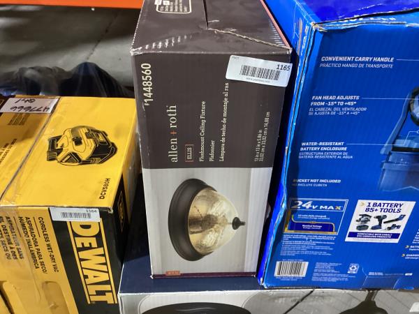 Lot # 1165 Allen And Roth Flush Mount Light $50