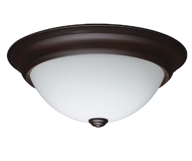 Lot # 1767 Project Source 13" Bronze LED Flush Mount Light$30