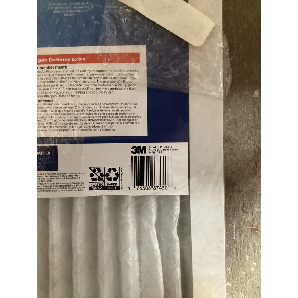 Lot # 1037 Filtrete MPR 1085 18x25x1 Air Filter 2-pk $35.96