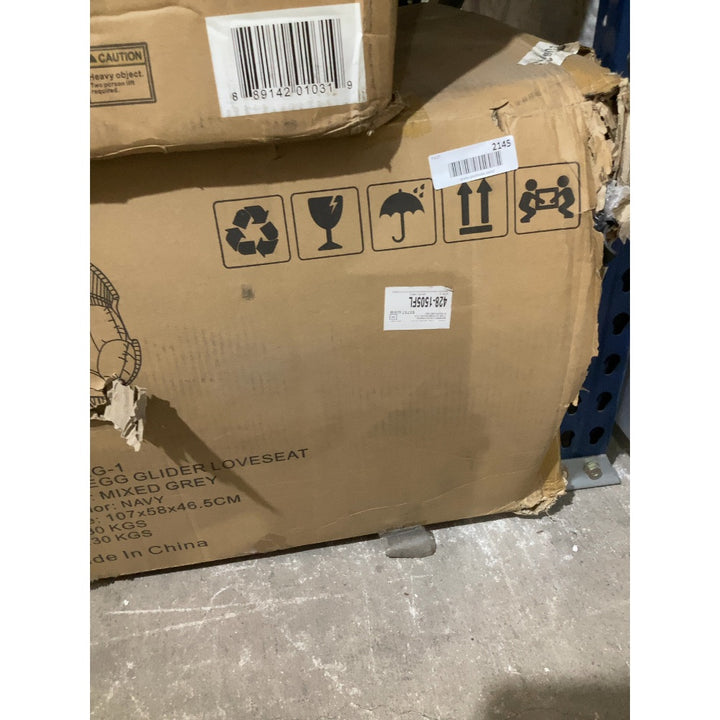 Lot # 2145 Egg Glider Loveseat $42.13