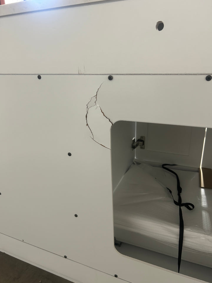 allen + roth Crest Hill 60-in White Undermount Double Sink Bathroom Vanity with Engineered Carrara Engineered Marble Top (open box)