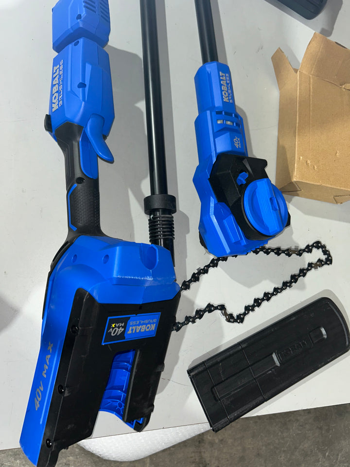 Motosierra de pértiga a batería Kobalt Gen4 de 40 voltios y 10 pulgadas y 2 Ah (batería y cargador incluidos)