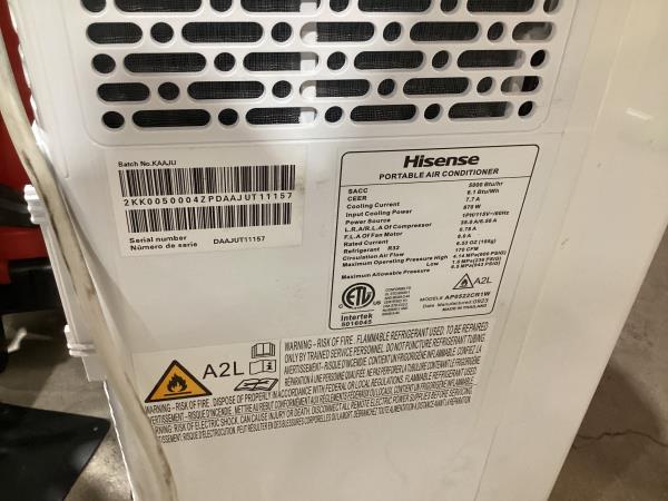 Lot # 2020 Hisense Portable Air Conditioner $120