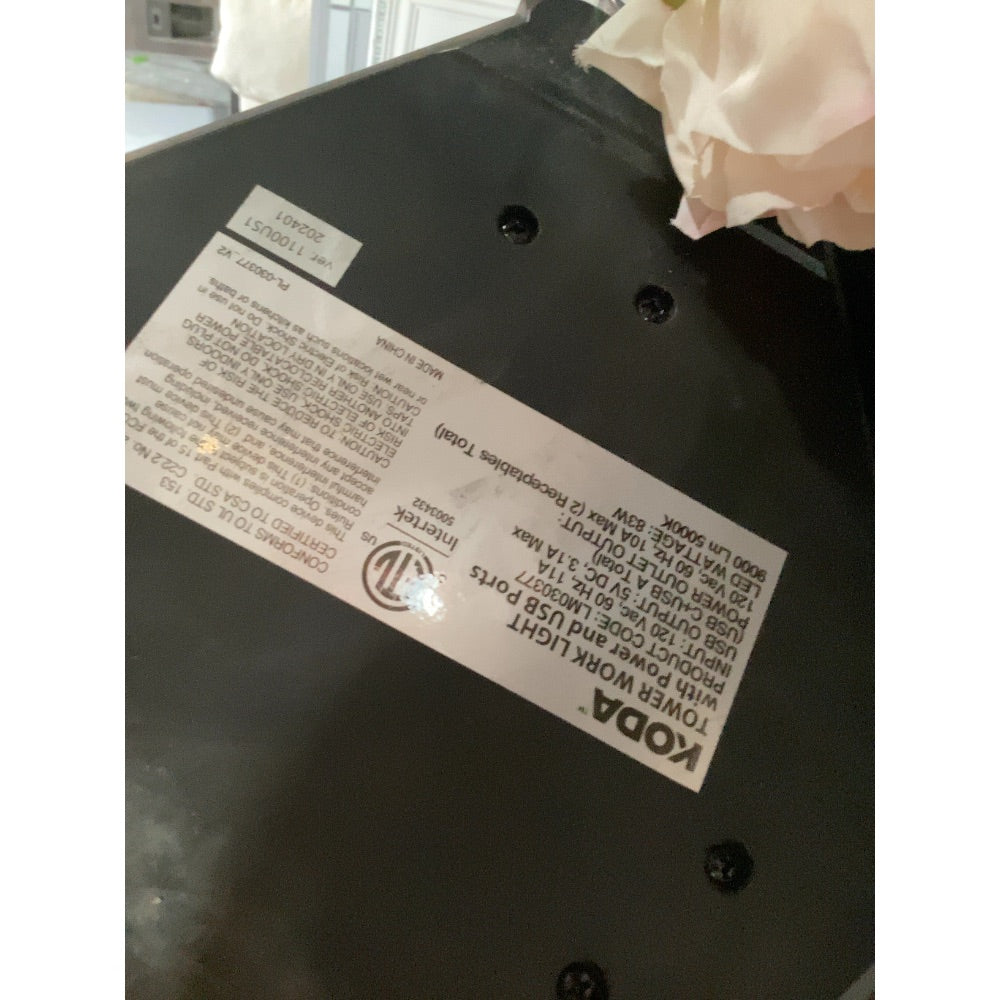 Lot # 2151 AI Generated Black LED Work Light Tower $65.00