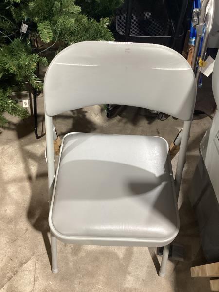 Lot # 2177 Gray Standard Indoor Folding Chair with Padded Seat