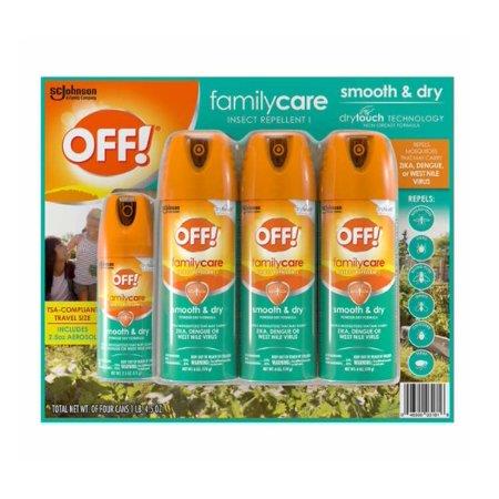 OFF! Family Care Smooth & Dry Repellent  4 Count (20.5 Ounce Total)