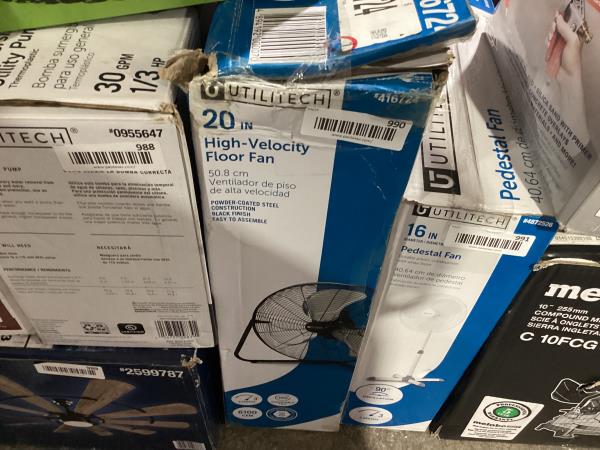 Lot # 990 Utilitech Commercial Fan 20" $73