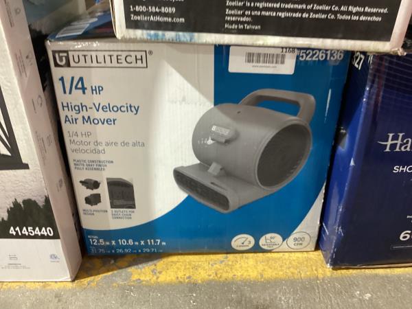 Lot # 1168 Utilitech 1/4 HP Stackable Air Mover Blower $129