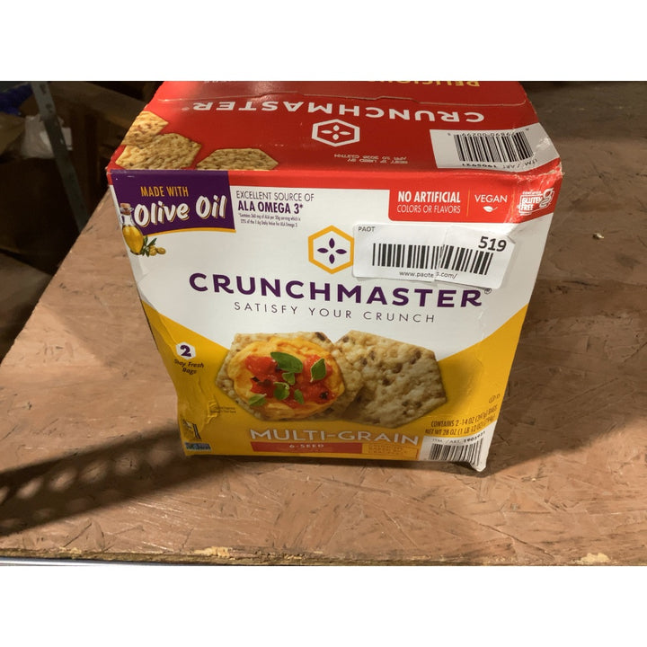 Lot # 519 Crunchmaster Multi-Grain 6-Seed Crackers - Made with Olive Oil, ALA Omega 3, Vegan, Gluten Free, 2 Stay-Fresh Packs