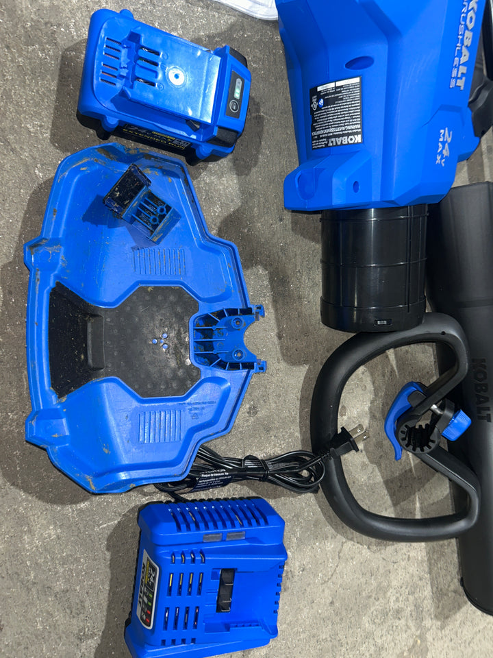 Kobalt Quiet Tech 24-volt Cordless Battery String Trimmer and Leaf Blower and Combo Kit 4 Ah (Battery Included) (Charger Included) (used)