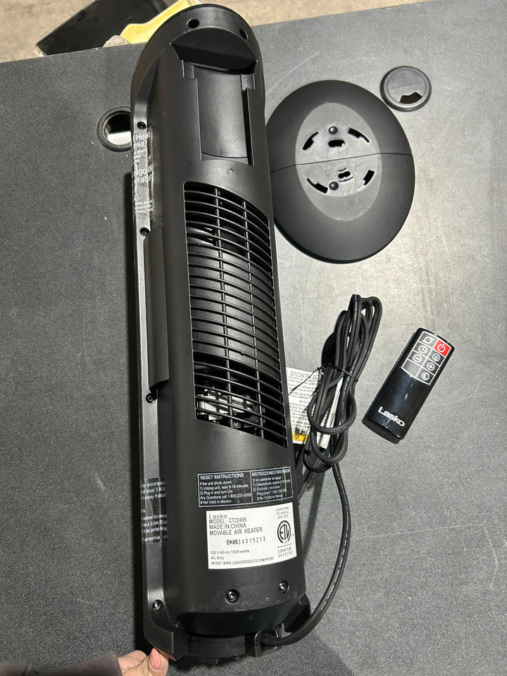 Lasko Ceramic Tower Heater with Remote Control, Black (used) (MP only)