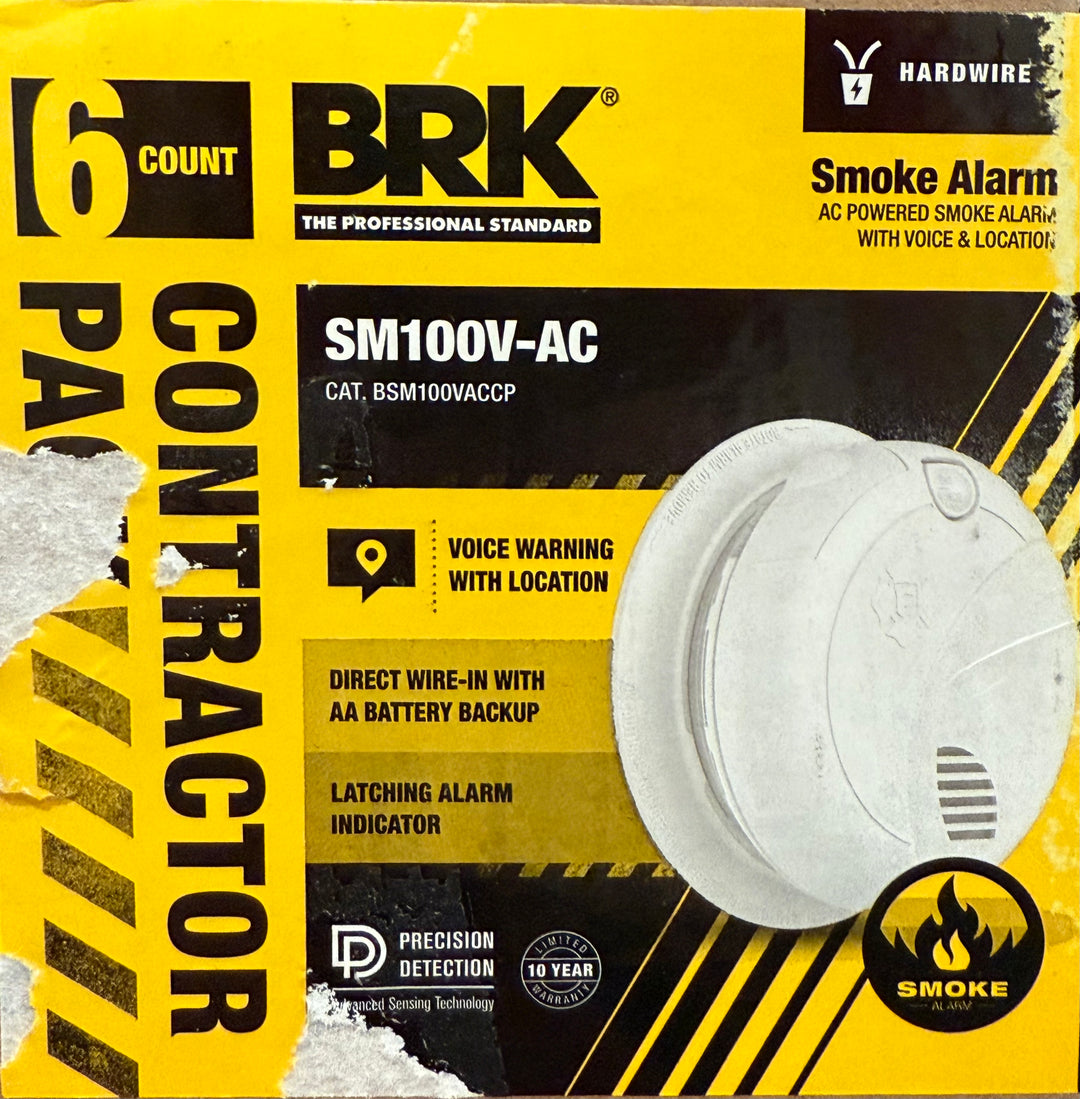 First Alert BRK Smoke detector with Voice Alert 6 -Pack (Open Box)