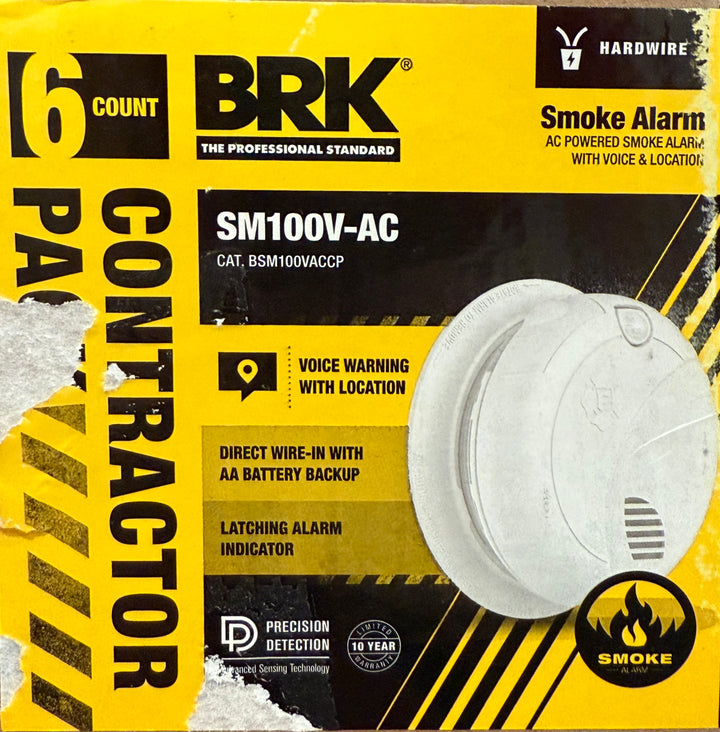 First Alert BRK Smoke detector with Voice Alert 6 -Pack (Open Box)