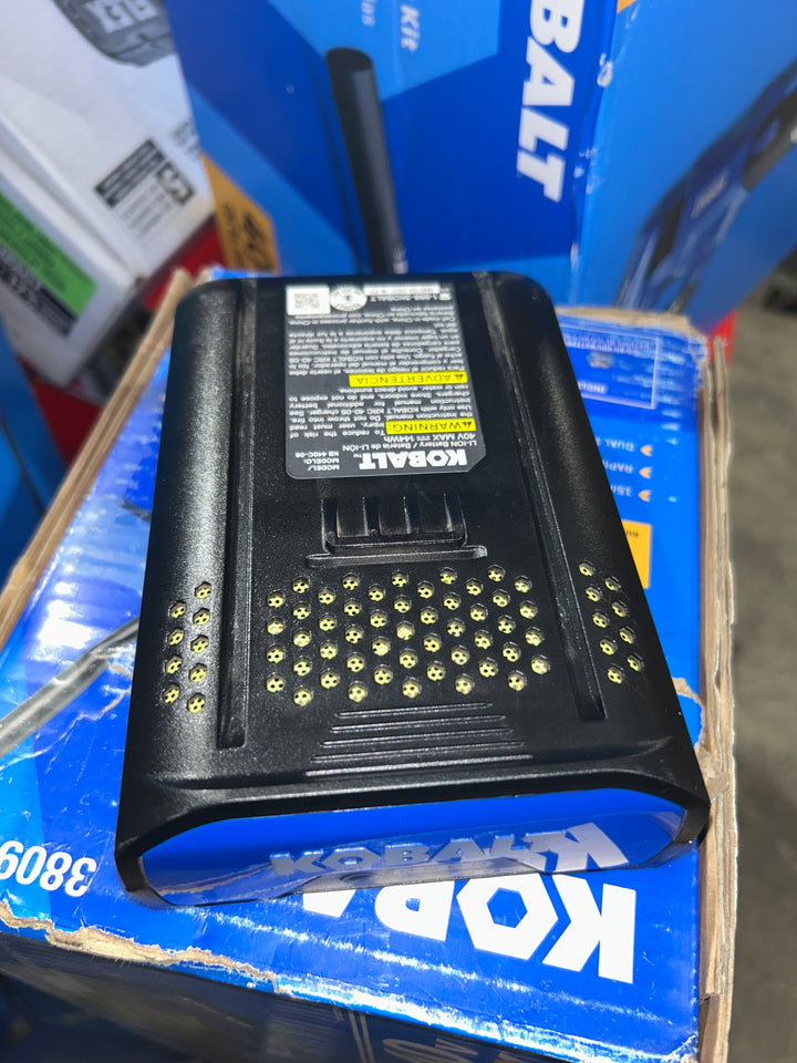 Soplador de hojas portátil a batería Kobalt Gen4 de 40 voltios, 520 CFM, 120 MPH, 4 Ah (batería y cargador incluidos) (caja abierta)