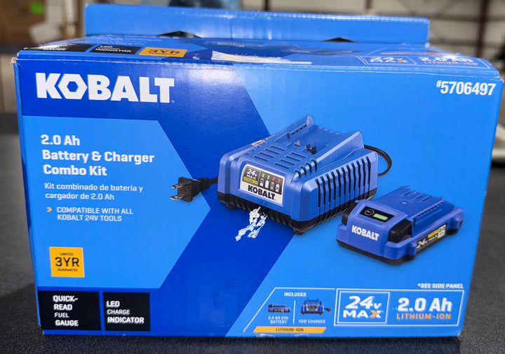 Kobalt 24 -Volt 1 -Pack Lithium-ion 2 Ah Battery and Charger (open box)