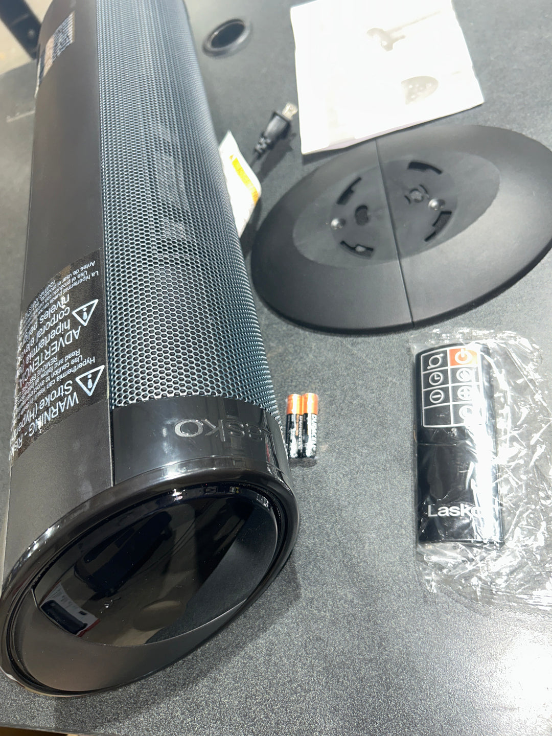 Lasko Ceramic Tower Heater with Remote Control, Black (used)