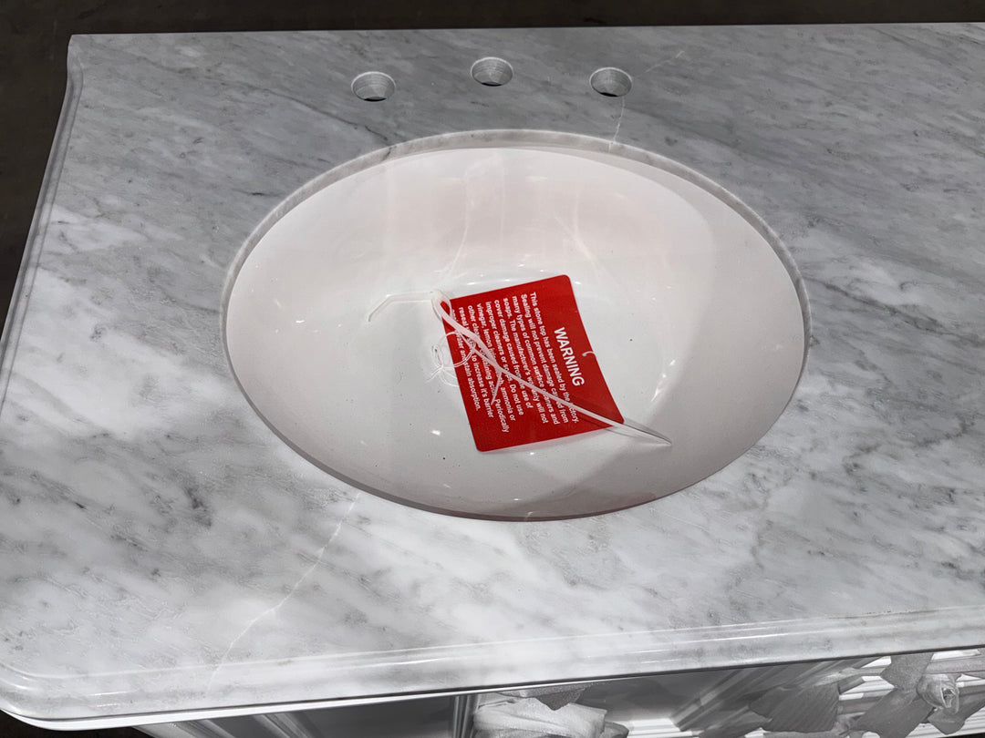 allen + roth Wrightsville 60-in Muse Gray Double Sink Bathroom Vanity Top Damaged