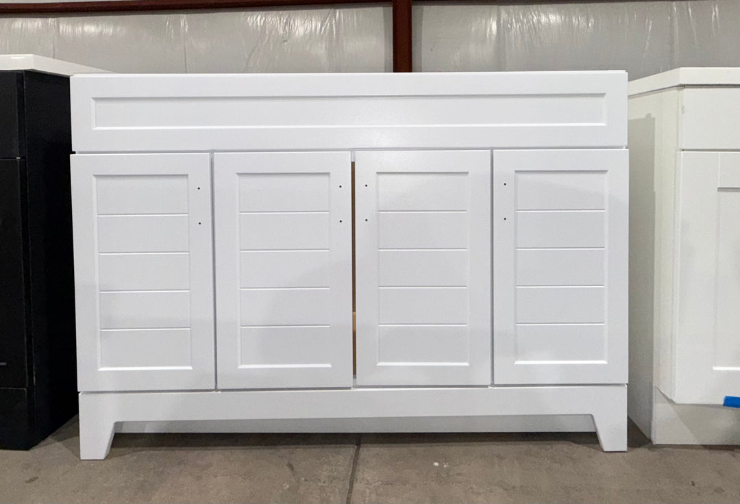 Product: Style Selections Kirkman 48-in True White Single Sink Bathroom Vanity No Top
