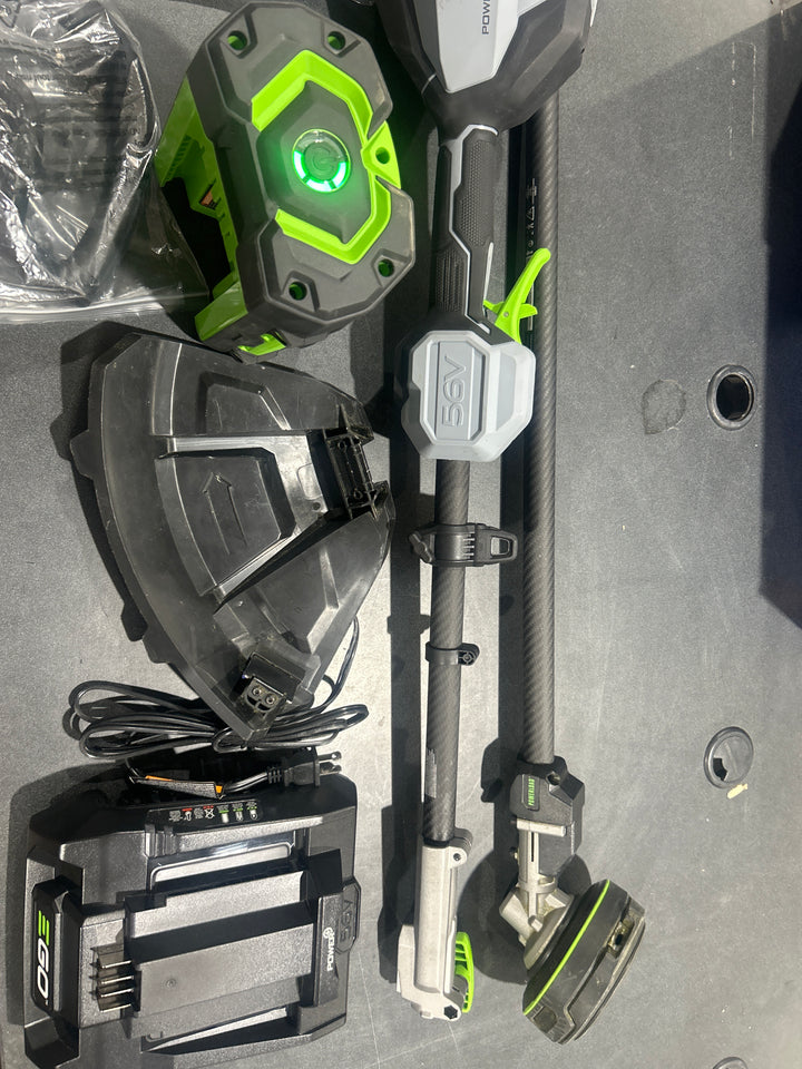 EGO POWER+ Multi-Head System with LINE IQ, POWERLOAD 56-volt 17-in Straight Shaft Attachment Capable Battery String Trimmer 5 Ah (Battery Included) (Charger Included)(used)