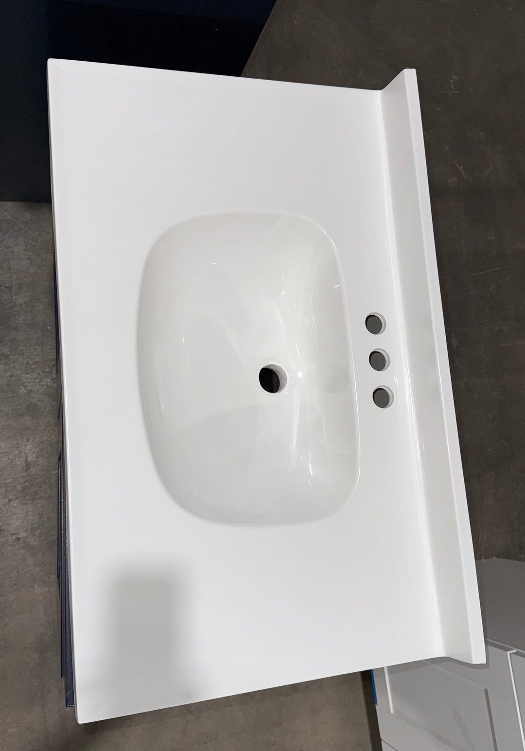 Project Source Dover 30-in Navy Blue Single Sink Bathroom Vanity with White Top (Open Box)