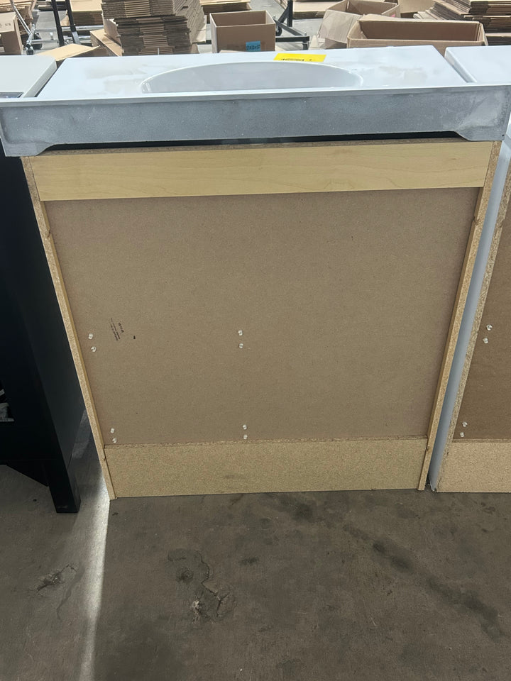 Style Selections Ellenbee 30-in White Single sink Bathroom Vanity with White Cultured marble Top (damaged)