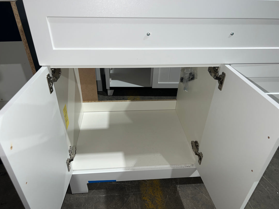 Style Selections Cauley 36-in True White Single sink Bathroom Vanity (Open Box) (NO TOP)