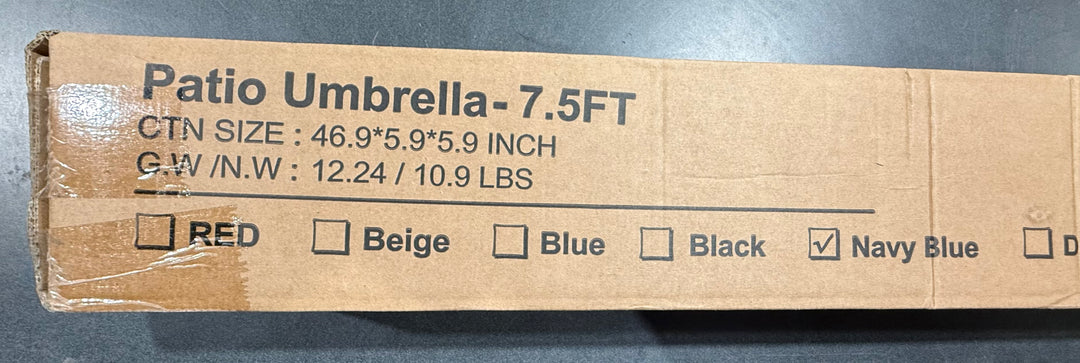 Naga Bahna Patio Umbrella Navy Blue 7.5ft NEW